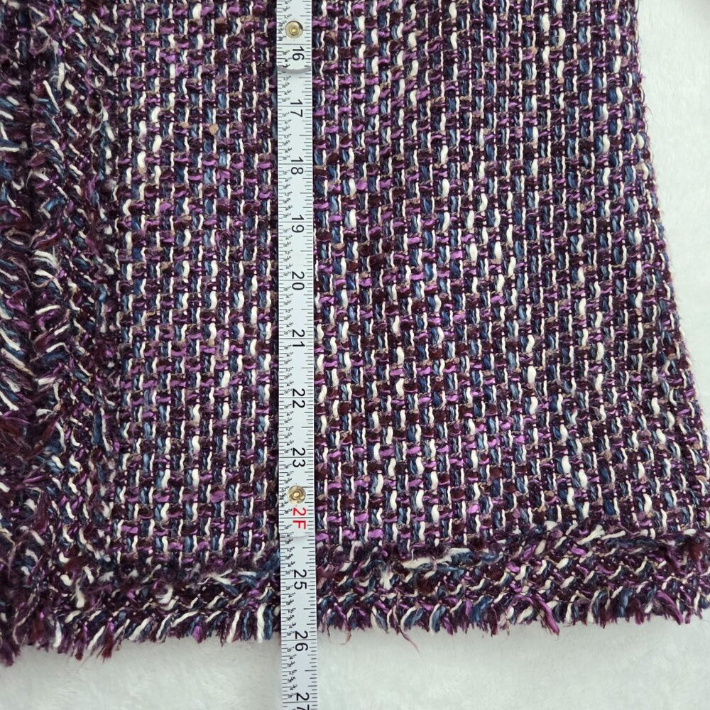 Vintage Purple Tweed Jacket Sz 12 Multicolor Y2K Alfred Dunner Old‎ Money Preppy - Picture 15 of 16